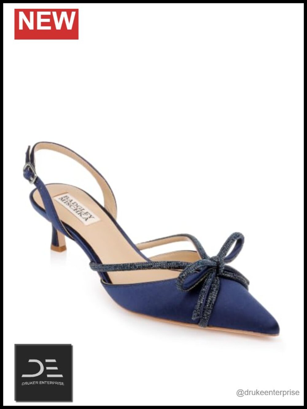 Badgley Mischka Angelina Slingback Kitten Heels Silk Leather Peep Toe Evening